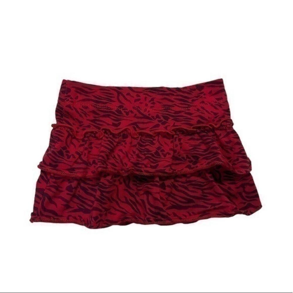 Ruffle Skort Size 12 Months Red Black Tiger Print Design